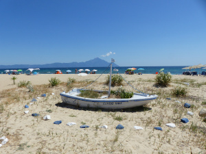 BUCHE MEER Griechenland Chalkidiki Sithonia Blick Athos