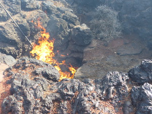 BUCHE MEER Lanzarote Entflammung durch Erdwärme