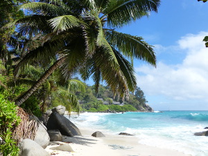 BUCHE MEER Seychellen Strand bei Glacis